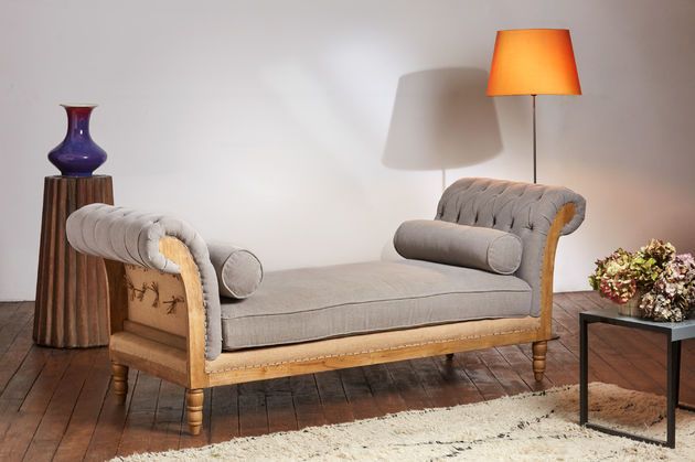 Banquette 2 places en lin et coton gris Montaigu