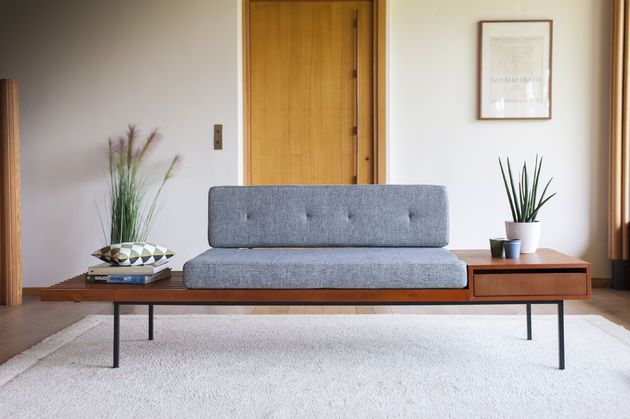 Banquette scandinave large à tiroir Inez
