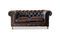 Miniature Canapé chesterfield 2 places en cuir brun Jahn Détouré