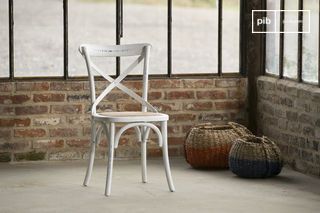 Chaise rustique bistrot pampelune blanche