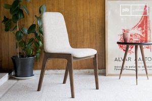 Chaise en tissu beige Estella