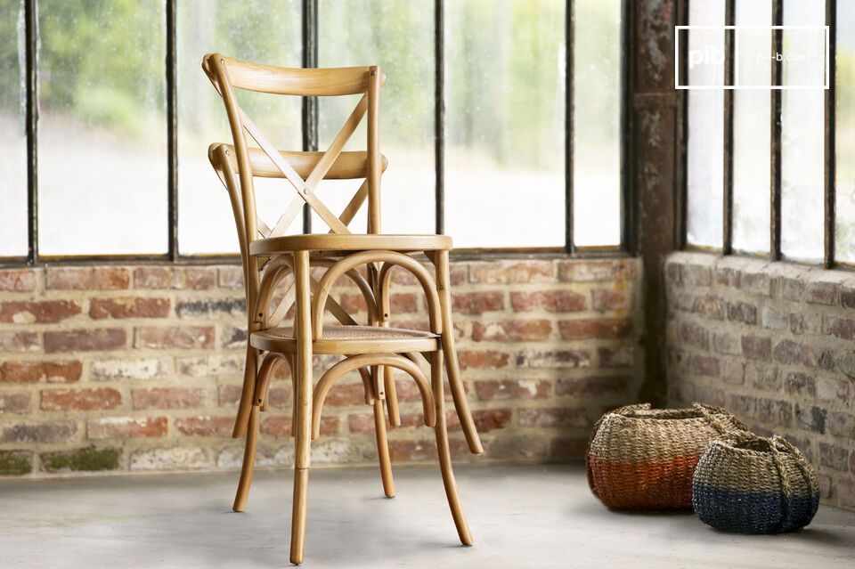 Chaises empilables finition naturelle lot de 2 Pampelune