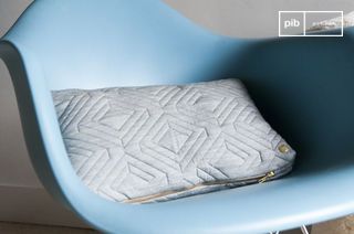 Coussin Quilt gris clair