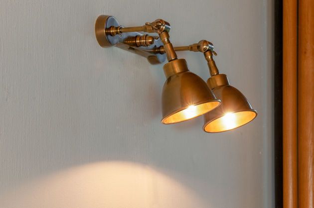 Double applique en laiton vielli Bistrot