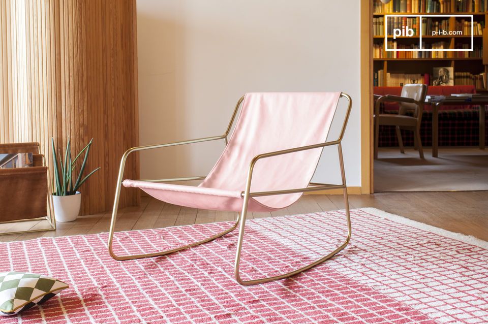 Fauteuil à bascule scandinave Lünd rose