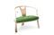 Miniature Fauteuil en frêne massif clair et velours vert Détouré