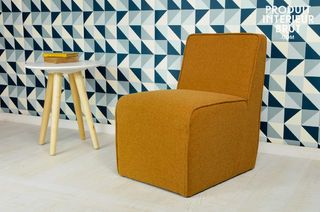 Fauteuil Alborg en feutrine ocre