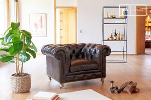 Fauteuil chesterfield en cuir Jahn