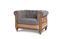 Miniature Fauteuil chesterfield en lin et coton gris Montaigu Détouré