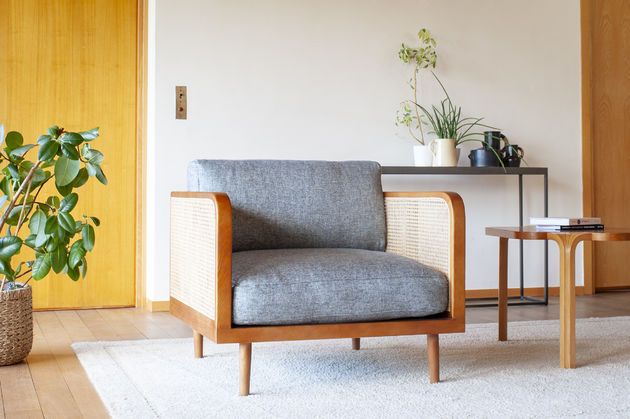 Fauteuil en bois et cannage starheim