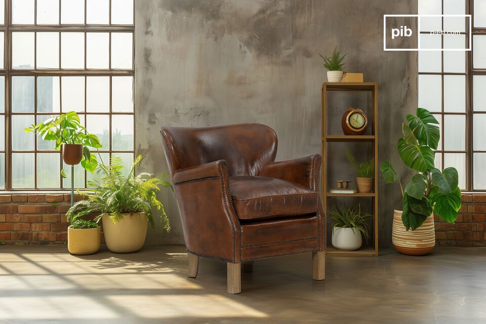 Look vintage affirmé, parfait pour un coin lecture stylé et actuel