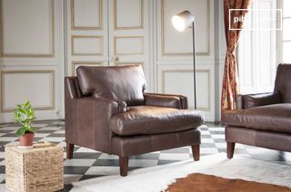 Fauteuil en cuir Sanary