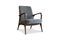 Miniature Fauteuil en frêne massif foncé et tissu gris Eon Détouré