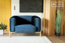 Fauteuil en velours bleu Viela