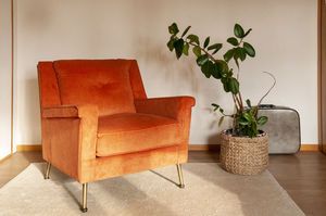 Fauteuil en velours orange Elbrousse