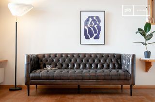 Grand canapé chesterfield en cuir Lopigna