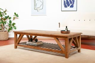 Grande table basse vintage en bois cadynam