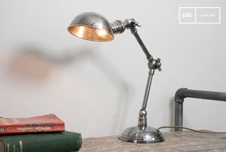 Lampe industrielle argentée double articulation