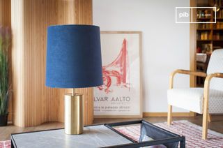 Lampe et abat-jour velours Sarhita