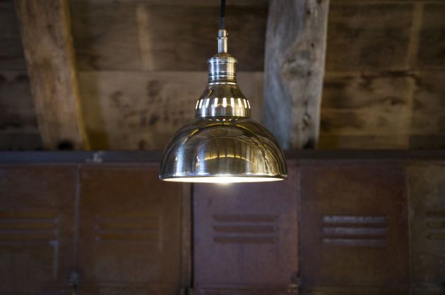 Lampe vintage suspendue argentée olonne