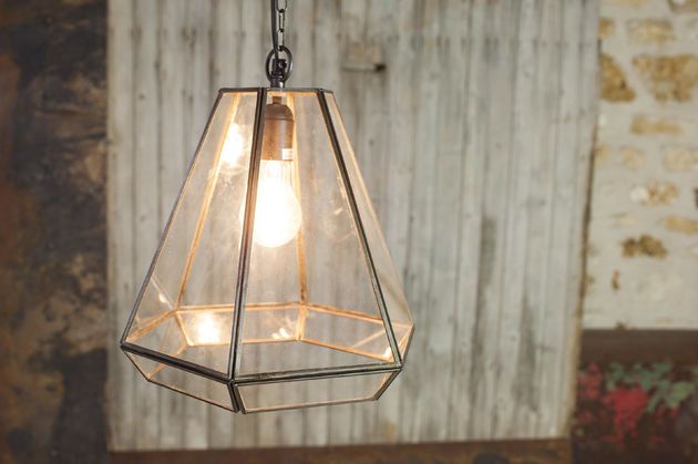 Lampe suspendue en verre Pia