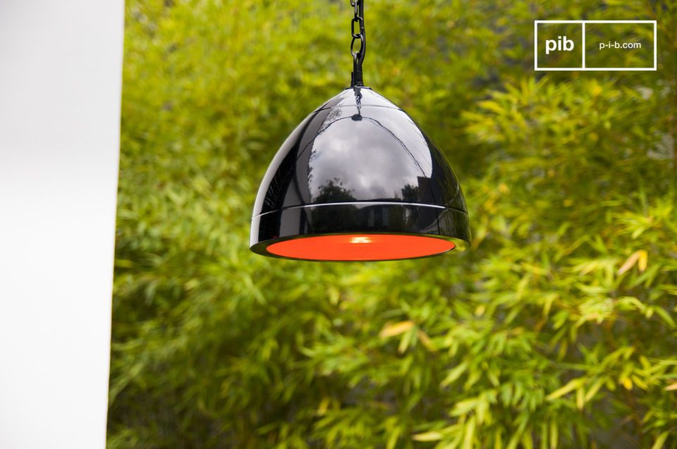 Belle suspension vintage noir et orange.