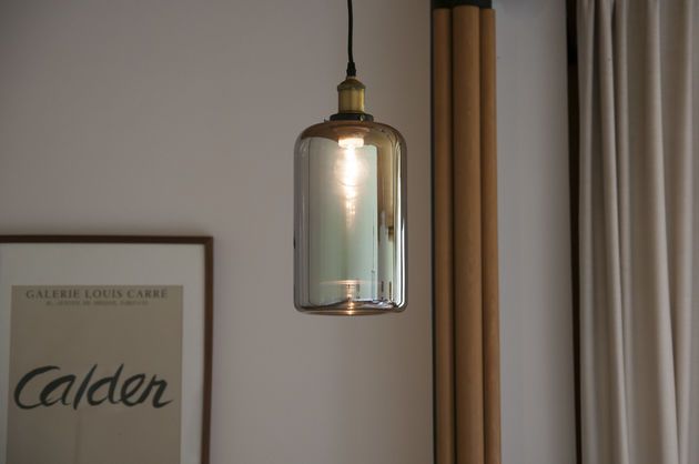 Lampe vintage suspendue miroir en verre elixir