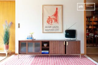 Meuble tv style vintage en bois foncé pitea