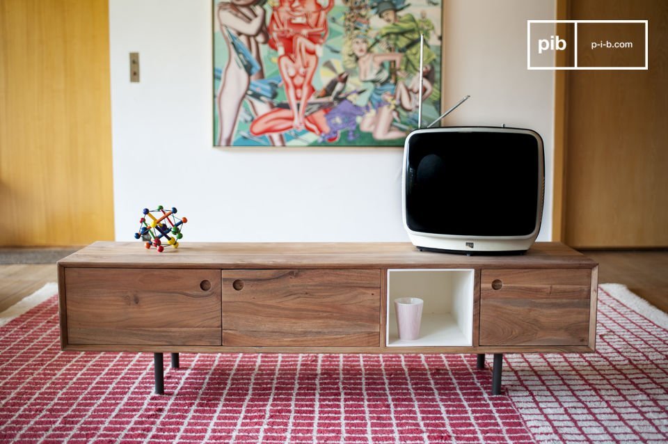 Un joli meuble tv design en bois d?acacia.