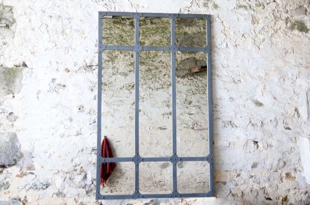 Miroir d'atelier XXL à cadre métallique