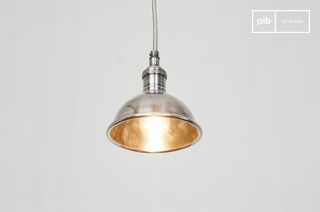 Petite lampe industrielle suspendue argentée