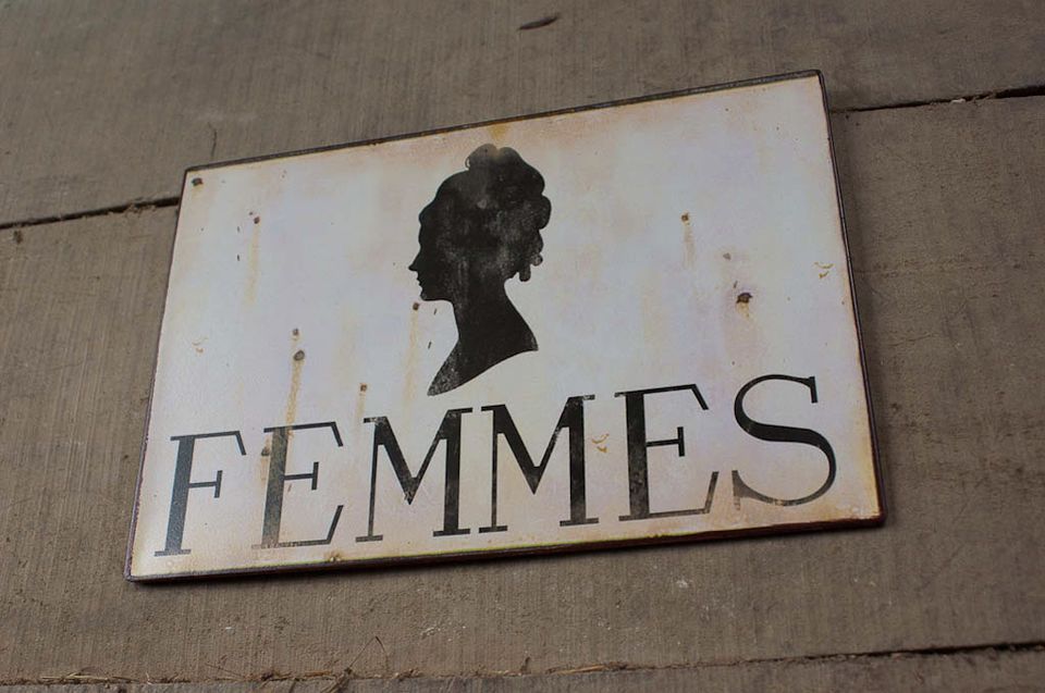 Plaque murale métallique Femmes