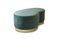 Miniature Pouf haricot deux places en velours vert Dallas Détouré