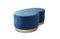 Miniature Pouf haricot deux places bleu Dallas Détouré