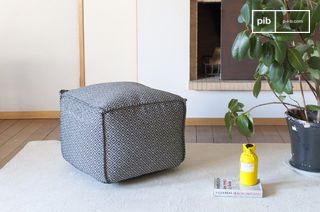 Pouf noir et blanc Cabourg