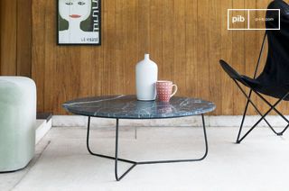 Table basse style vintage en marbre vertü