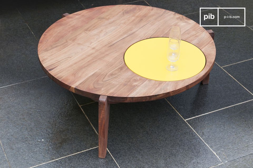 Table basse Stockholm tripode jaune