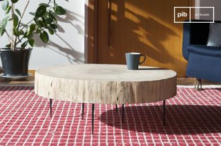 Table basse tronc d'arbre Natural Luka