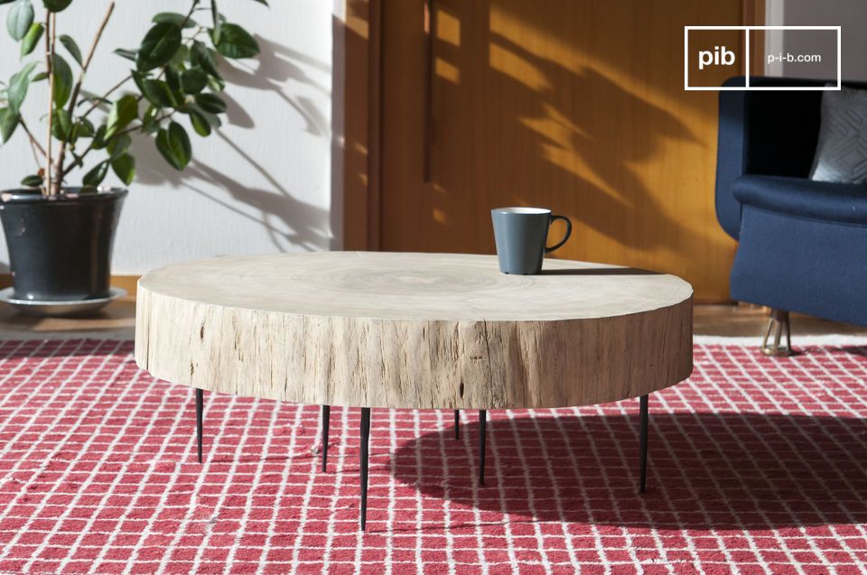 Table basse tronc d'arbre Natural Luka