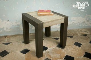 Table d'appoint en teck recyclé