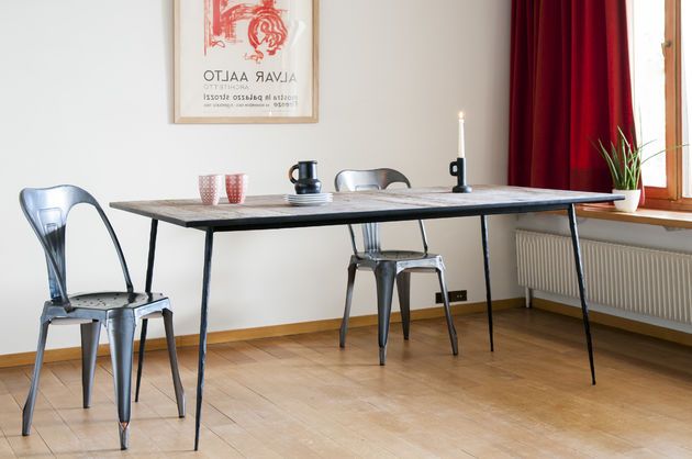 Table de repas en bois et métal Sherman