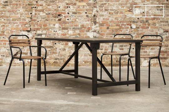 Table de repas Santa Ana en mahogany recyclé style industriel 150 x 90 cm -  Table de repas en bois recyclé - Lotuséa