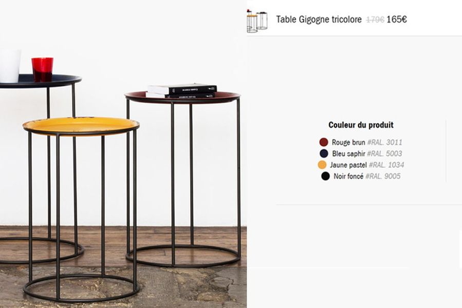 table gigogne tricolore