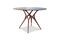 Miniature Table ronde en verre et frêne massif foncé 6 personnes Sylvae Détouré