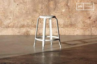 Tabouret de bar à rivets blanc 60cm