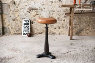 Tabouret de tailleur assise cuir ajustable