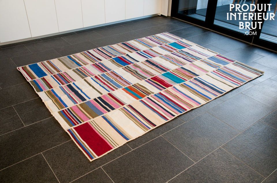 Tapis rayé Stitch - Esprit scandinave coloré