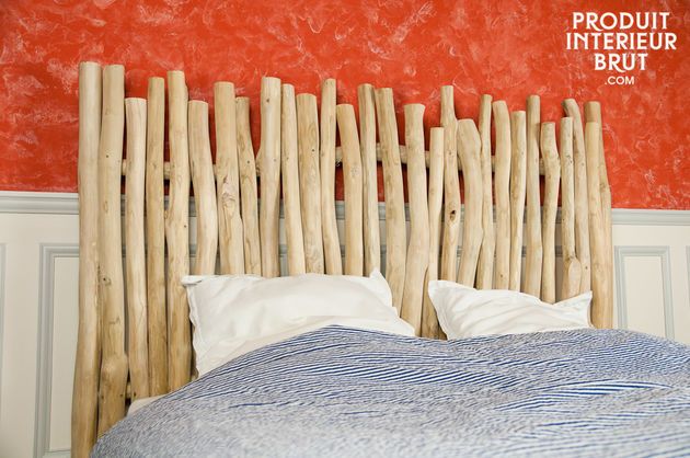 Tête de lit en teck naturel